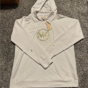 Michael Kors white Hoodie with Gold Accents